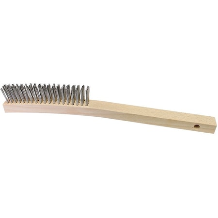 The Brush Man Scratch Brush, 14 in X 1 in Wood Block, Stainless Steel Fill, 12PK WS883SS